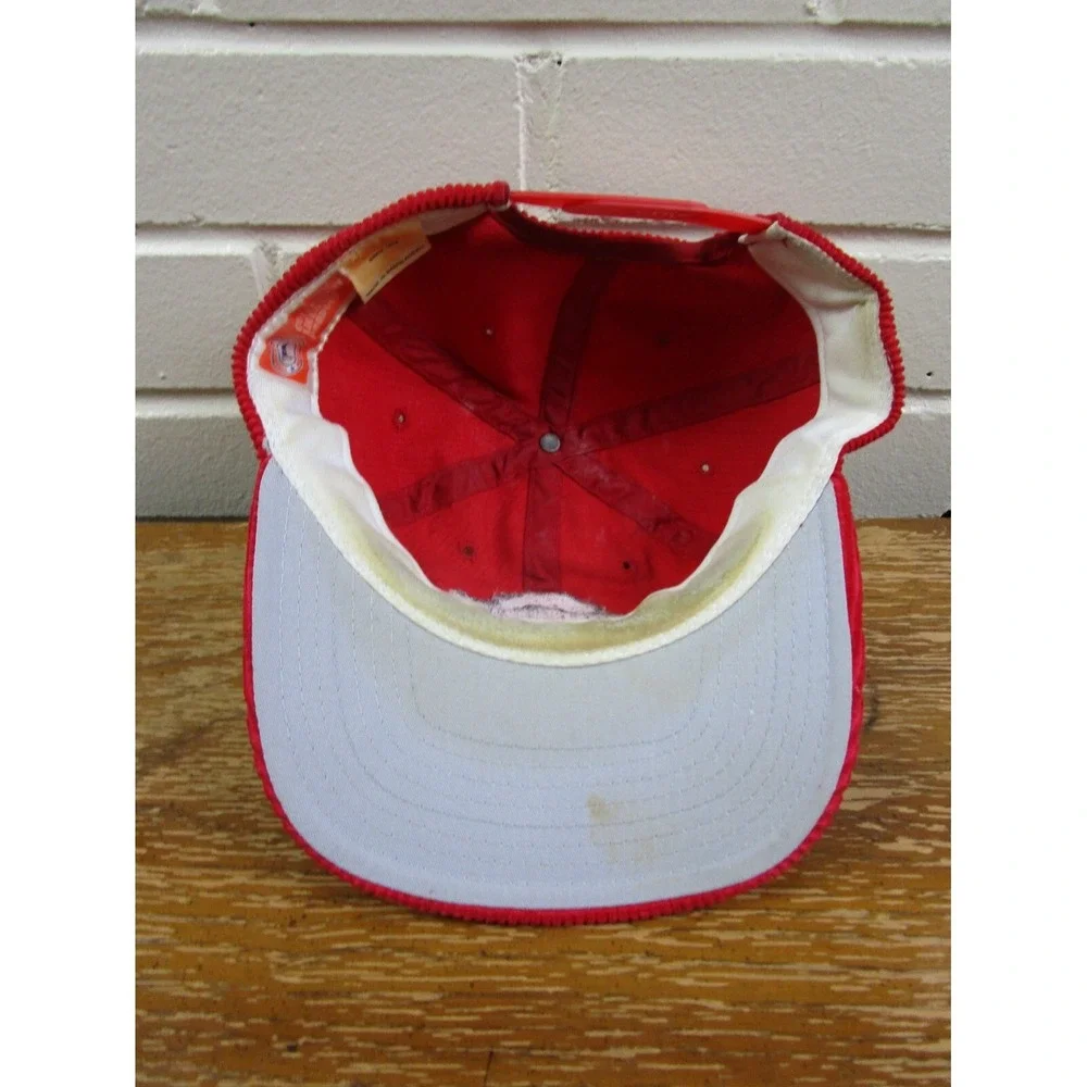 VTG Ohio State Buckeyes Red Corduroy‎ Snap Back Hat ANNCO OSU Block O NCAA 1990s